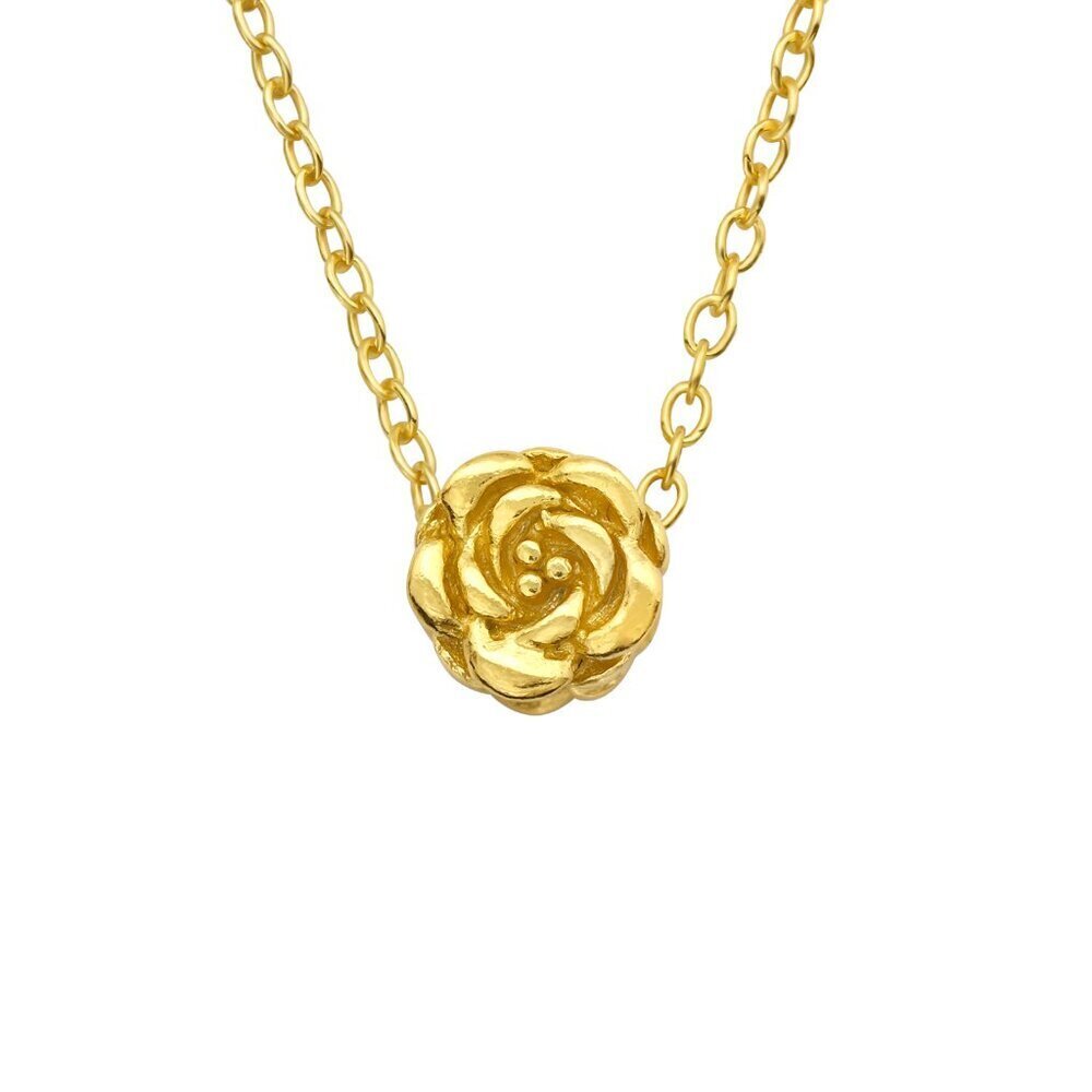 14K Gold Vermeil Rose Pendant Necklace